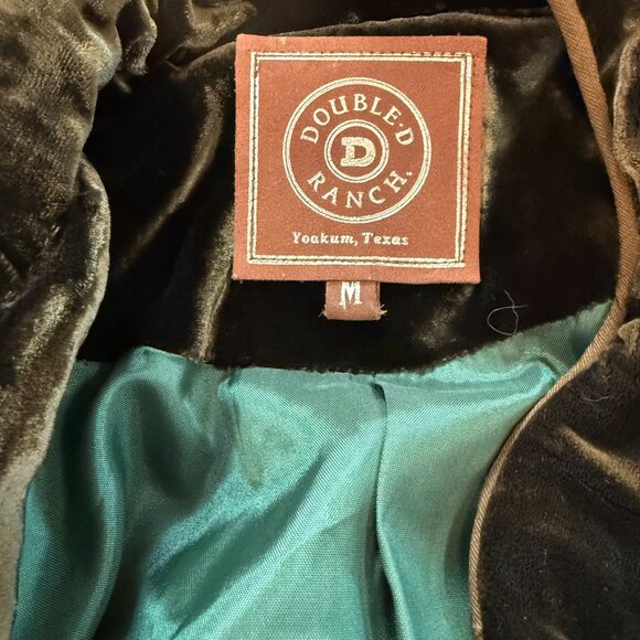 Vintage Double D Ranch Green Silk Velvet Jacket M - Picture 7 of 9